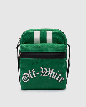 Off-White Зелена сумка крос-боді з принтом логотипа OMNQ083S24FAB001