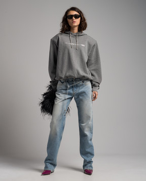 ALEXANDRE VAUTHIER Серые худи с логотипом из кристаллов 233TO1953B1004