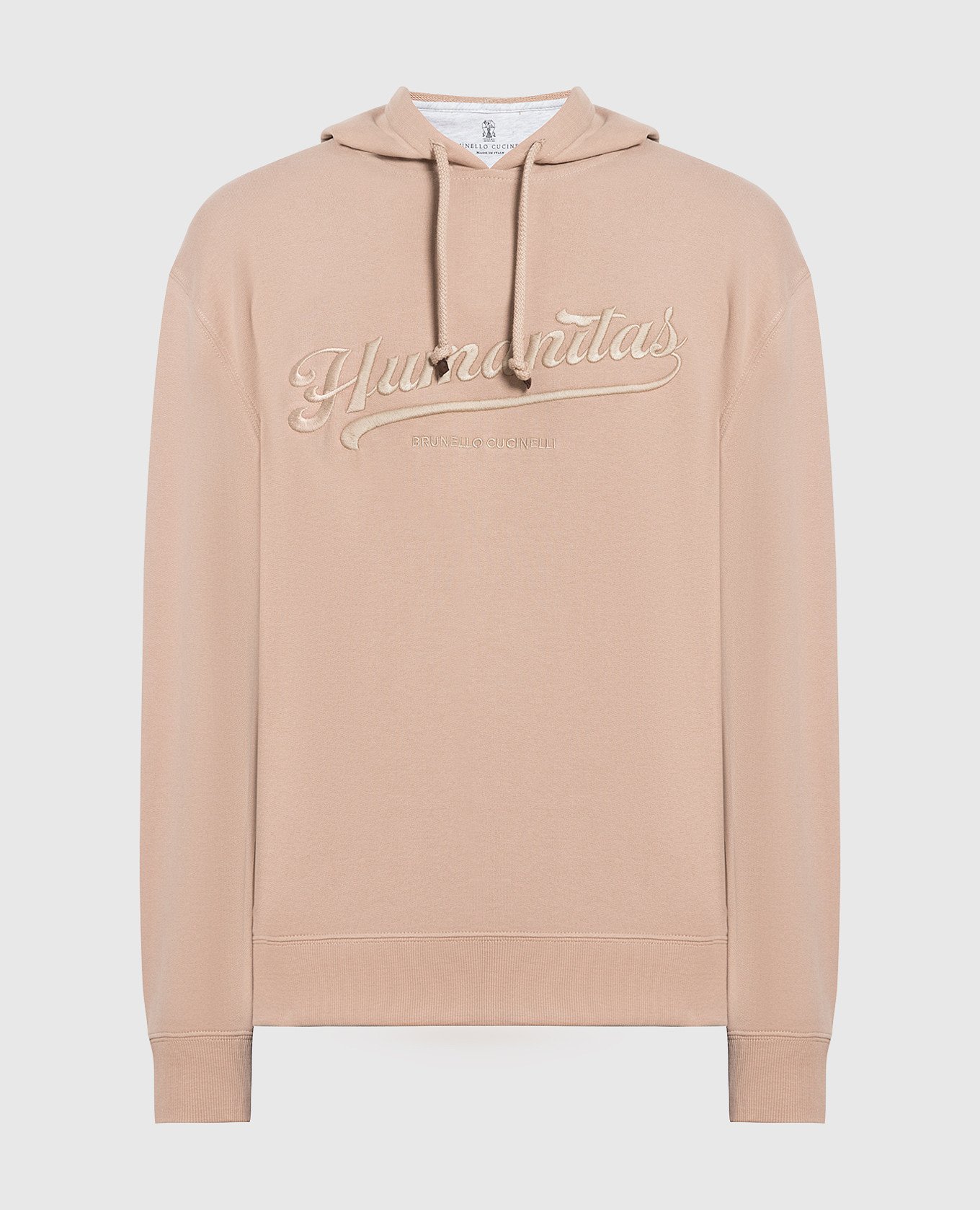 Brown hoodie with logo embroidery