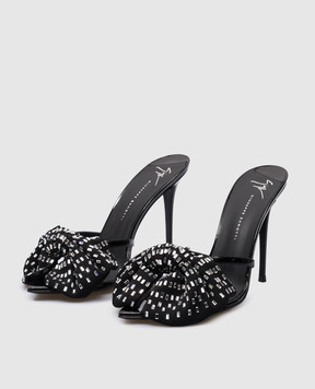 Giuseppe Zanotti Черные мюли Intrigo с кристаллами E400038
