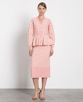 Alexander McQueen Розовый кардиган в геометрический узор 711382Q1A31