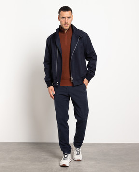 Loro Piana Коричневый джемпер из кашемира с молнией FAG4525