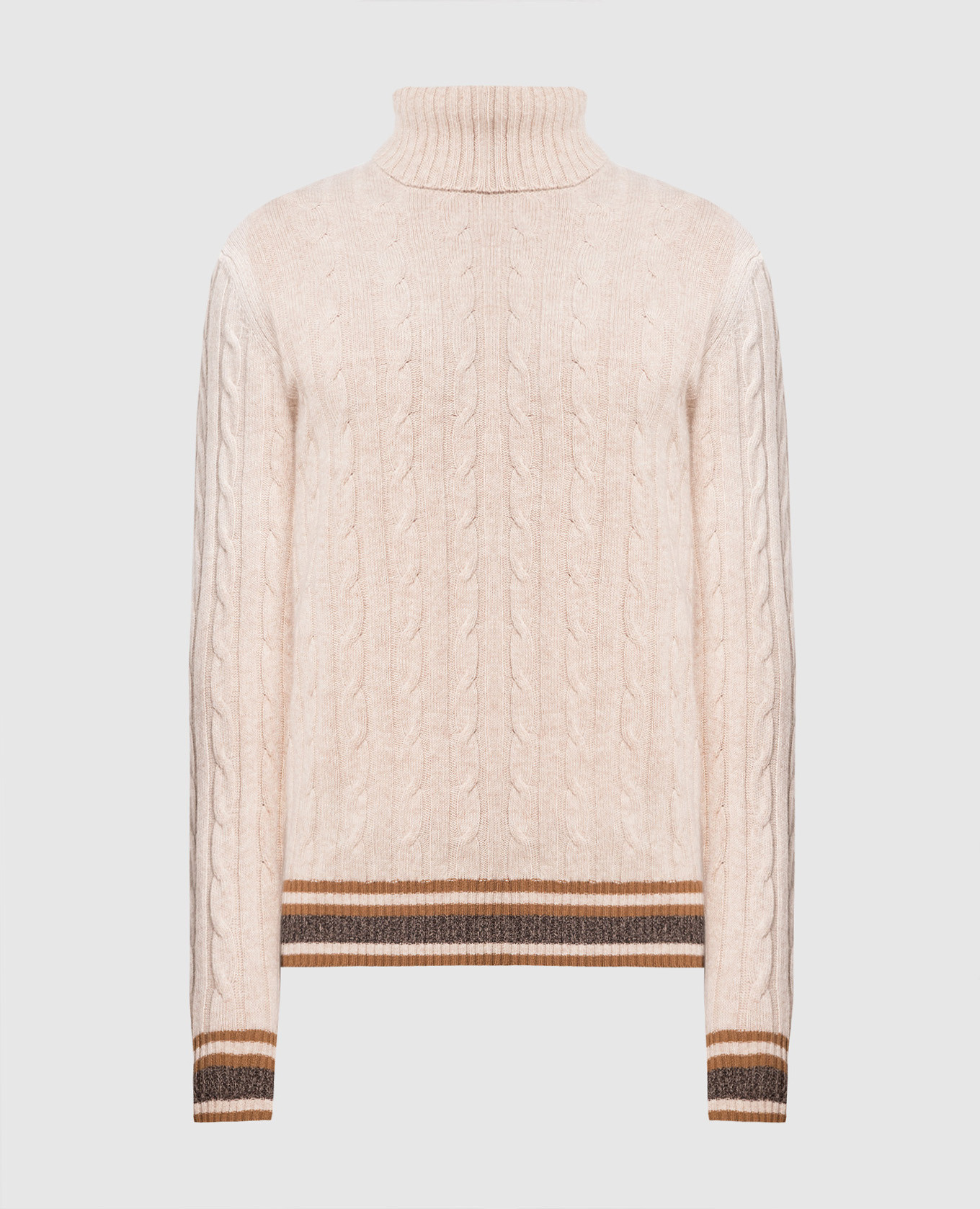 

Бежевый свитер из шерсти с фактурным узором, Свитера