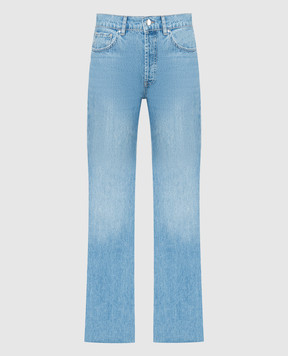 Anine Bing Блакитні джинси Hugh Jean з ефектом потертості A067135447
