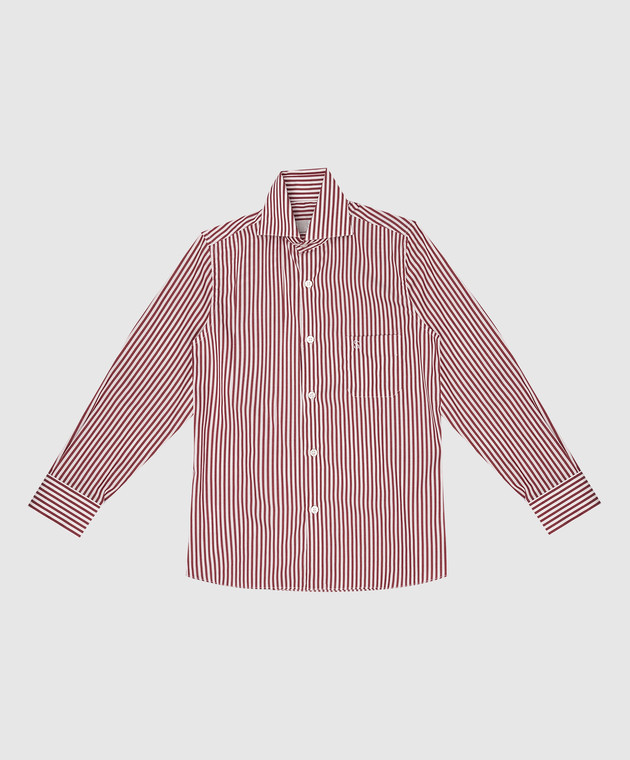 Stefano Ricci Children's burgundy striped shirt YC004157M1813
