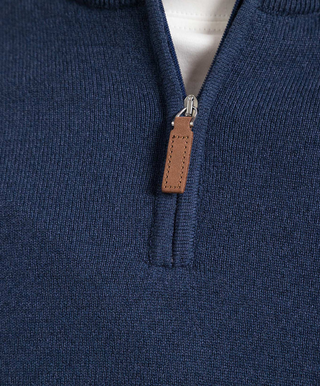 D'Uomo Milano Blue wool and cashmere sweater 907N изображение 5