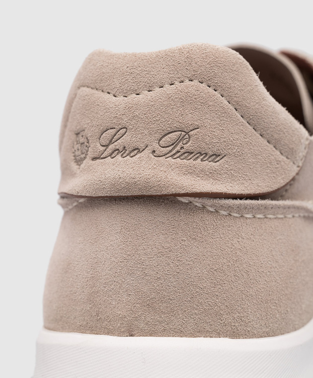 Loro Piana Бежевые замшевые кроссовки Week End Walk FAM1720 изображение 5