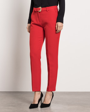 Versace Jeans Couture Червоні штани з пряжкою в стилі бароко 74HAA116N0103