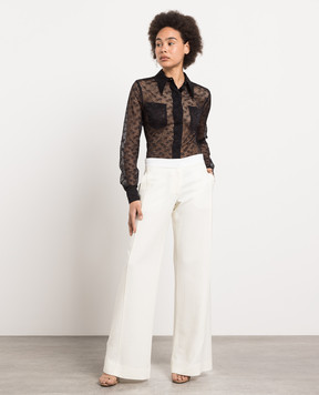 Victoria Beckham Белые брюки клеш 1223WTR004763E