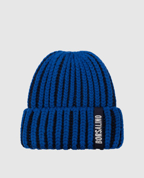 Borsalino Синя шапка з вовни з логотипом 130372WV