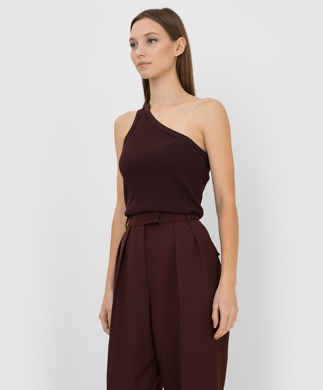 Rohe Темно-бордовый топ Ana на одно плечо 40222021 изображение 3