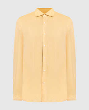 ISAIA Желтая рубашка из льна IM10TCC8010