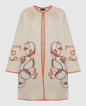 COLOMBO Бежеве пальто з кашеміру з візерунком S2015502010EG