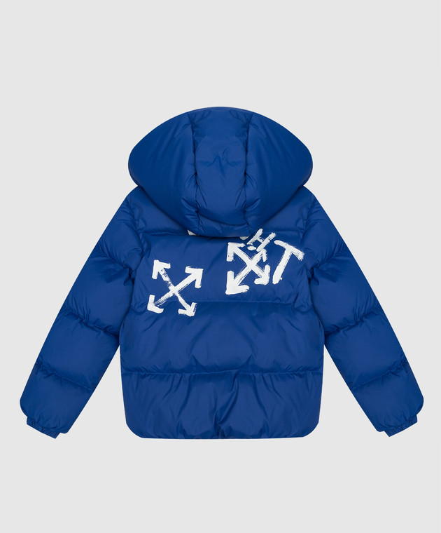 Off-White Детская синяя куртка с логотипом OBED005F23FAB002 изображение 2