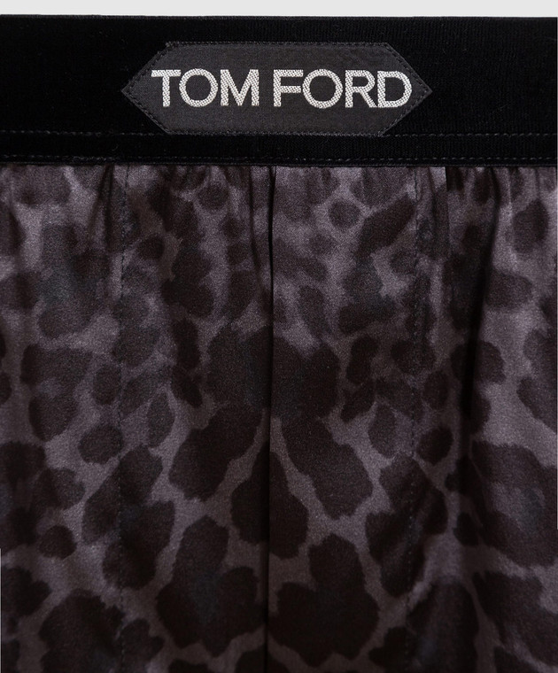 Tom Ford Gray leopard print silk boxer briefs T4LE41310 image 3