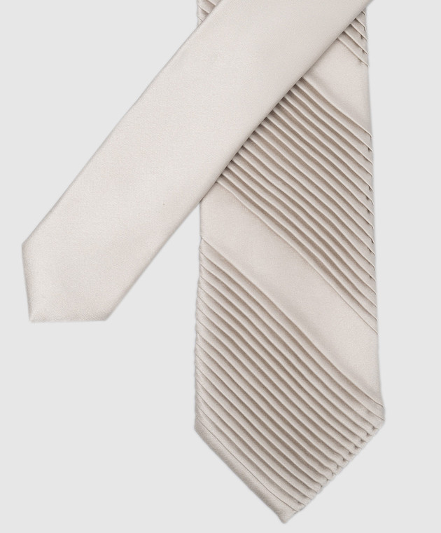 Stefano Ricci Дитяча сіра краватка із шовку з плісуванням YCP14UNIR зображення 3