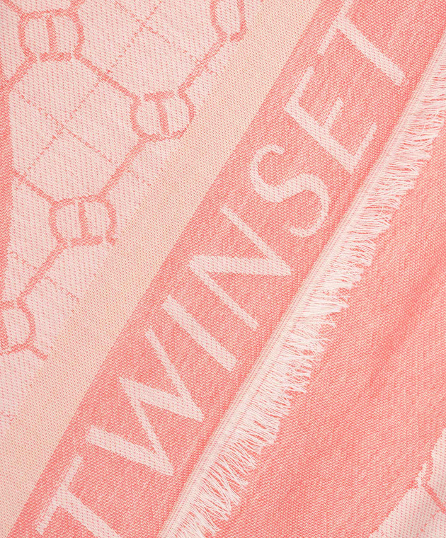 Twinset Pink scarf with logo print 231TA4420 изображение 3