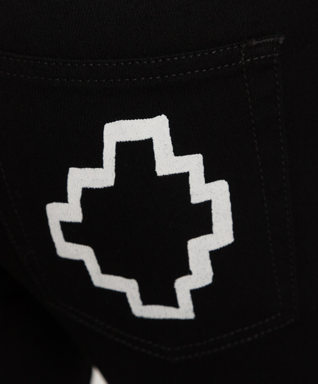 Marcelo Burlon Black TEMPERA CROSS STONE slim jeans with logo CMYA029C99DEN002 изображение 5