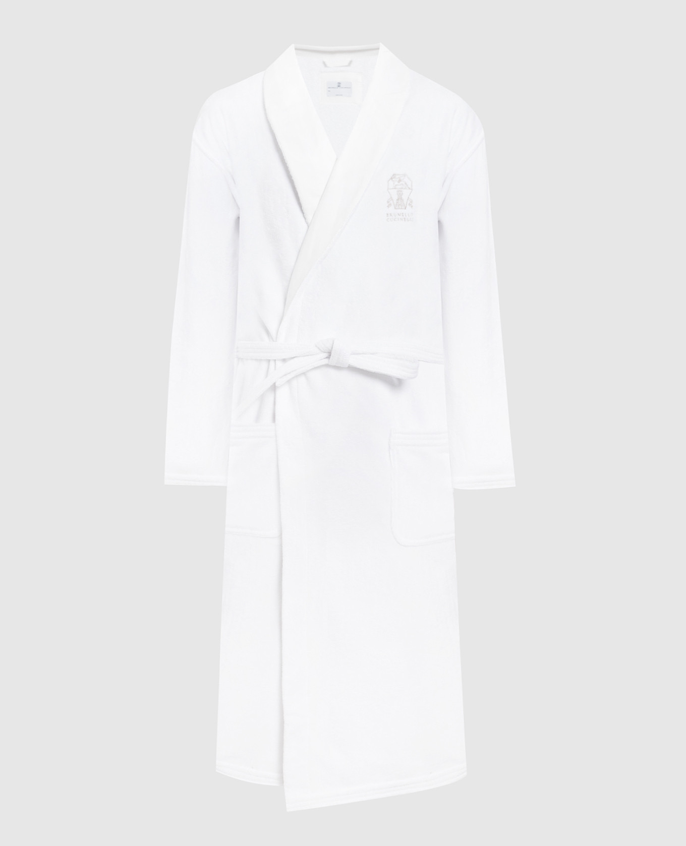 White robe with logo embroidery