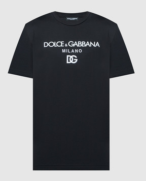 Dolce&Gabbana Черная футболка с логотипом G8PD7ZG7B9X