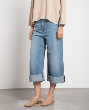 Max Mara Sportmax Голубые джинсы-кюлоты с эффектом потертости CARAMBA