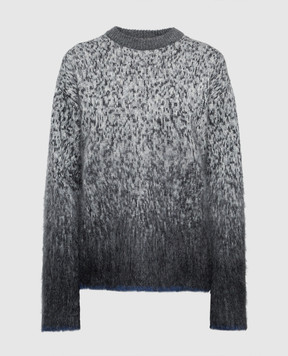 Off-White Сірий светр у візерунок OWHE100F23KNI001
