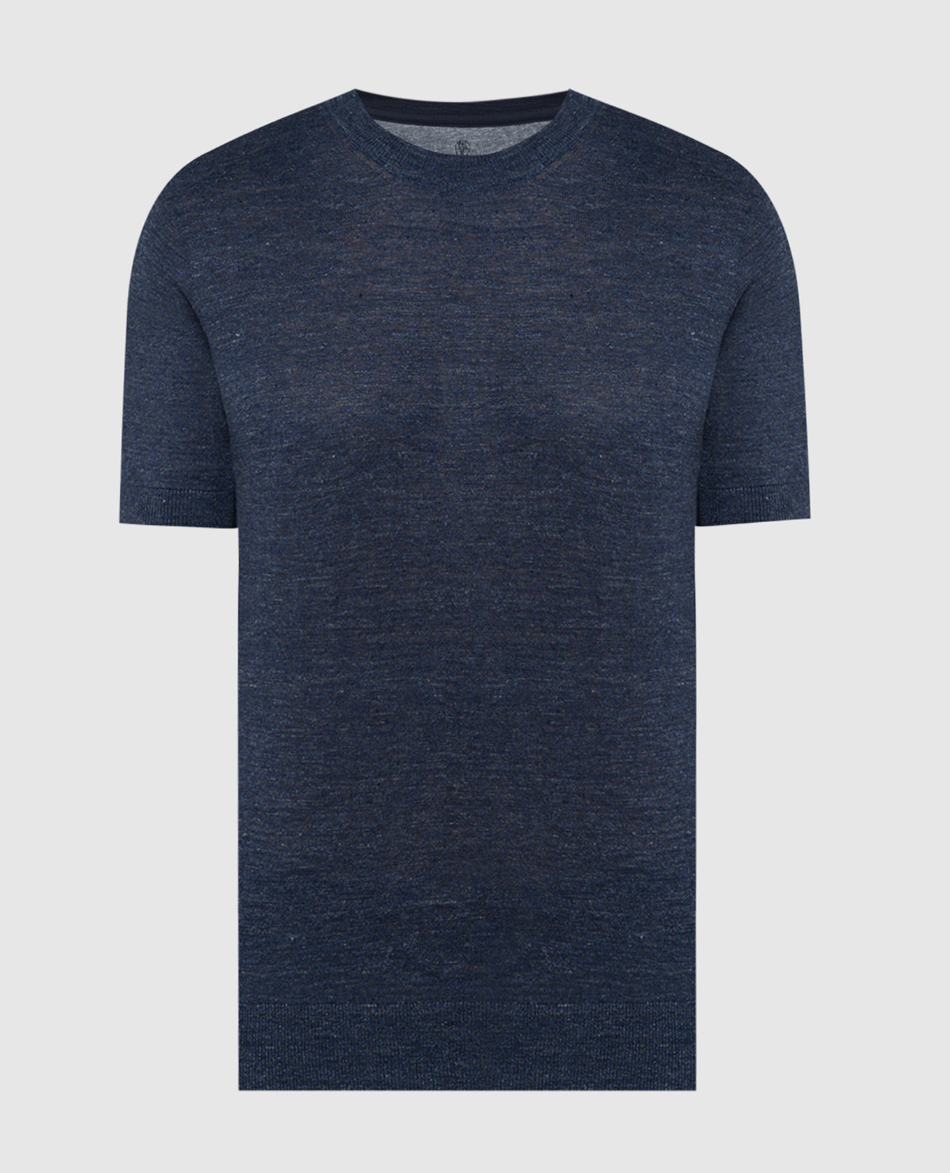 Blue melange t-shirt with linen
