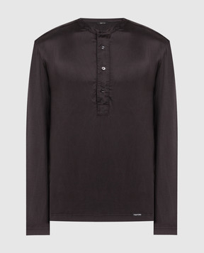 Tom Ford Черная пижамная рубашка из шелка T4H161010