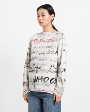 Balmain Сірий джемпер з принтом YF1AR265GB60