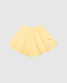 Off-White Детские желтые шорты с принтом логотипа OGCI002S23FLE001