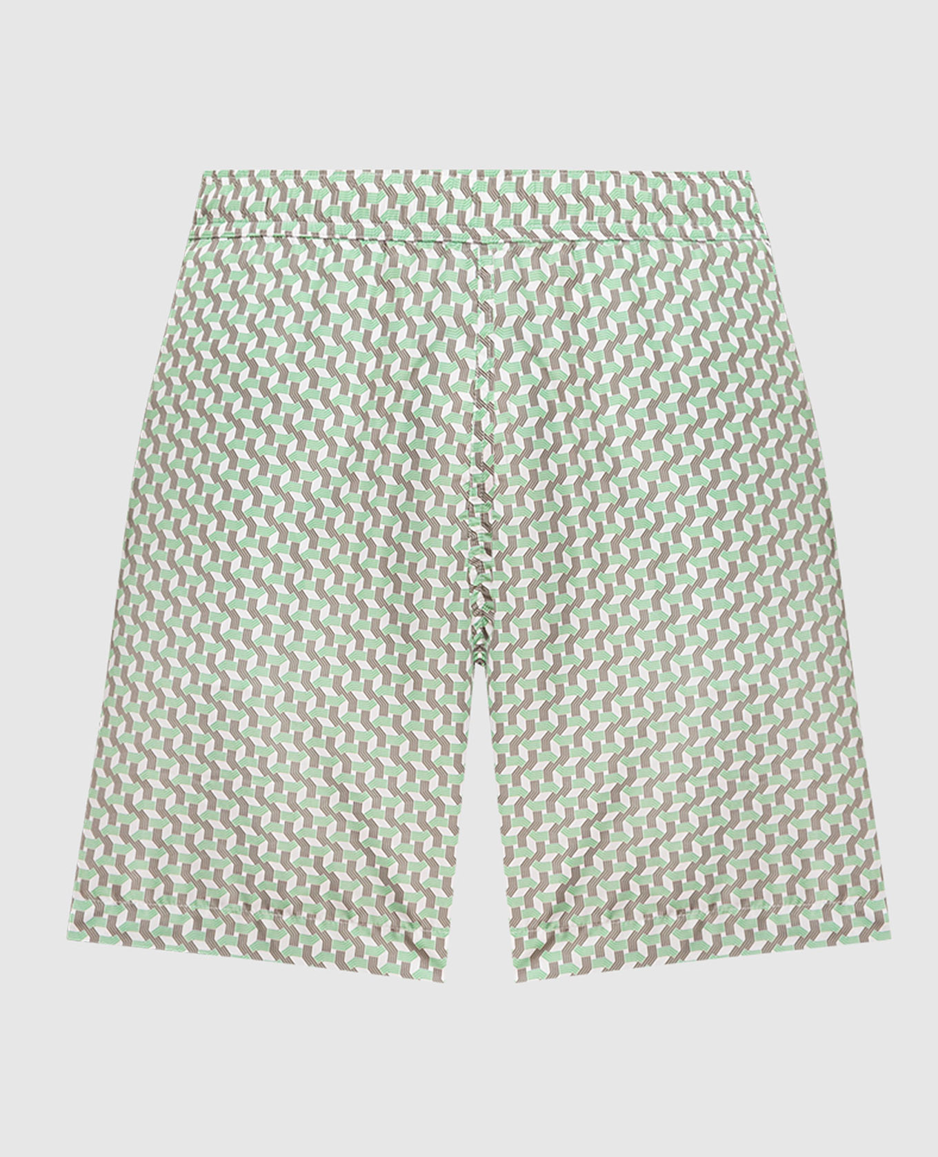 Зеленые шорты для плавания в геометрическом принте.