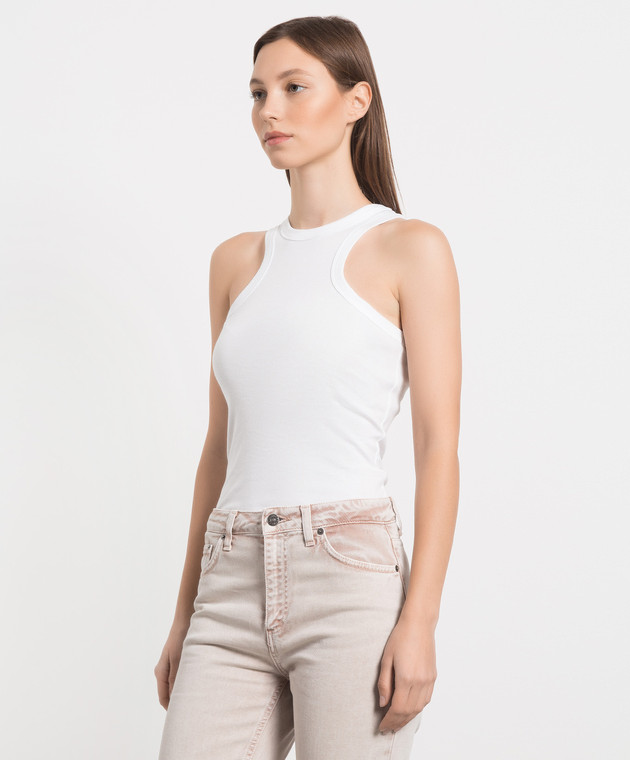 Dondup White top with logo patch S947JF0326DXXX изображение 3