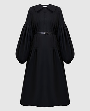Jil Sander Черное платье с кожаным поясом J52CT0013J70005