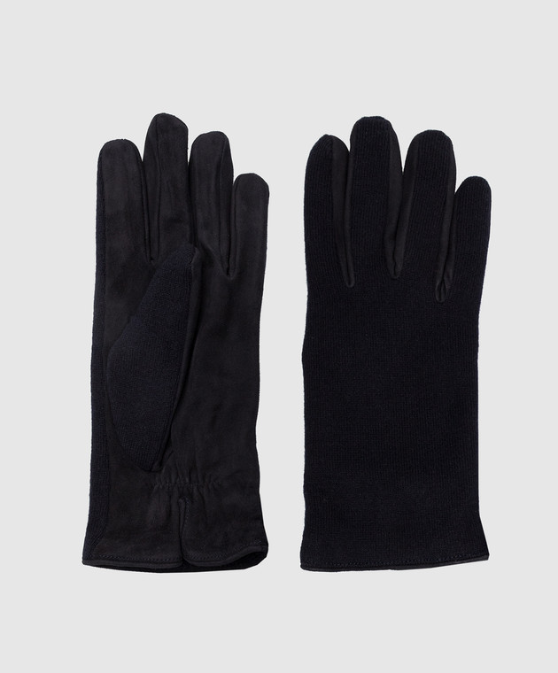 Enrico Mandelli Темно-сині рукавички з кашеміру та замші. VARANO5049