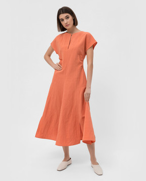 Jil Sander Помаранчева сукня з драпіруванням та розрізами JSPU500002WU253000