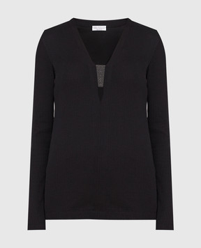 Brunello Cucinelli Чорний пуловер з моніллю MH990BM712