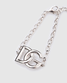 Dolce&Gabbana Сріблястий браслет з логотипом DG WBN5W2W1111