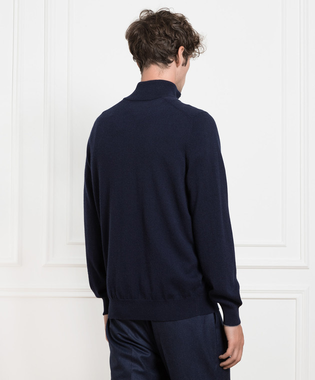 Brunello Cucinelli Синий свитер из кашемира M2200124 изображение 4