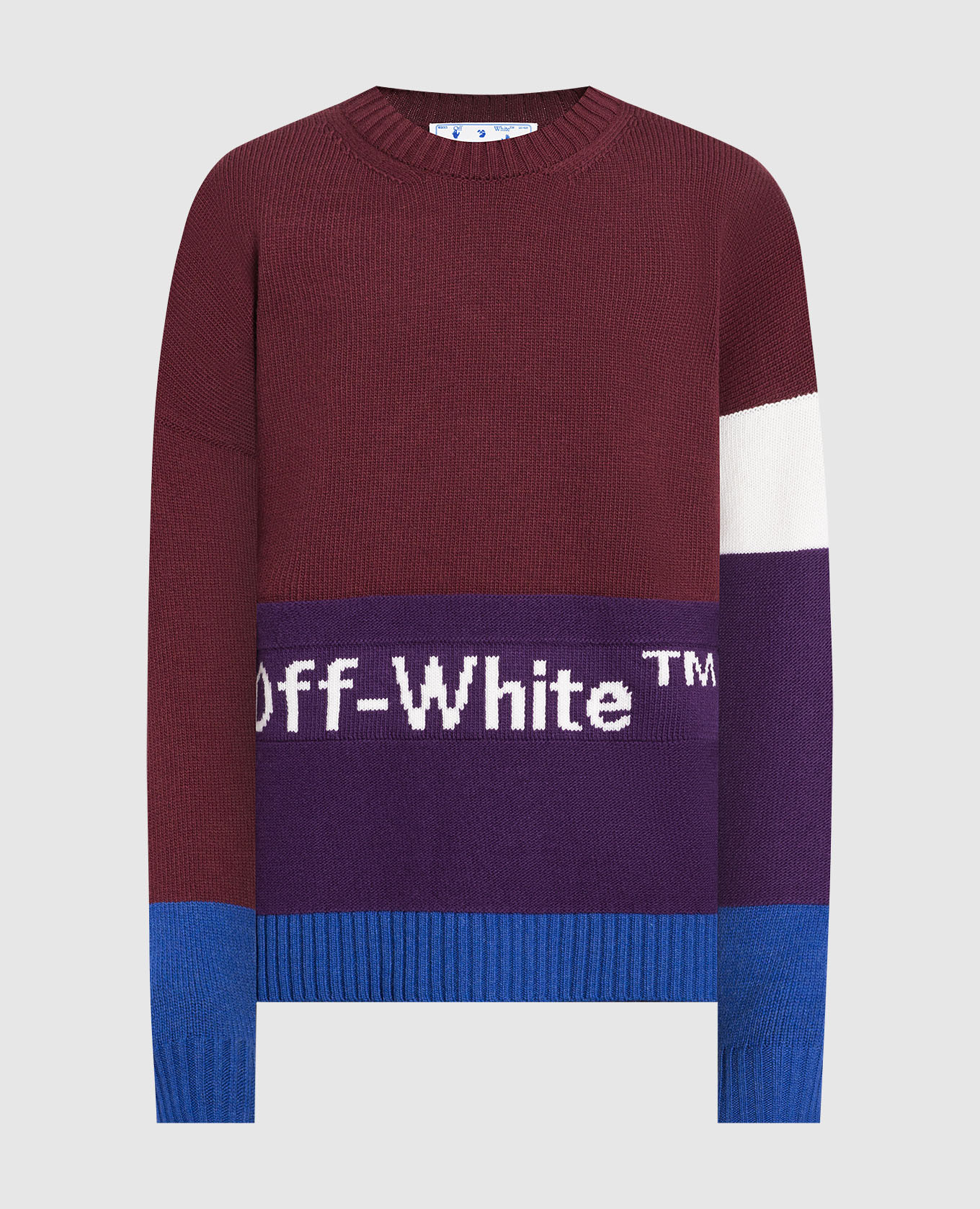 Бордовый свитер с эффектом Color Block