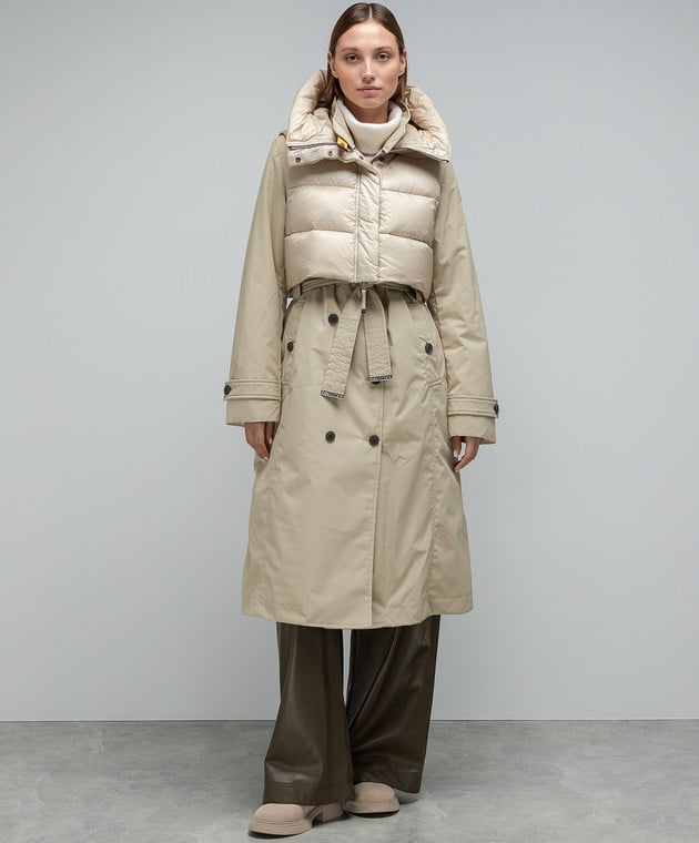 Parajumpers Dawn beige trench coat with removable vest 23WPWJKOS34 image 3