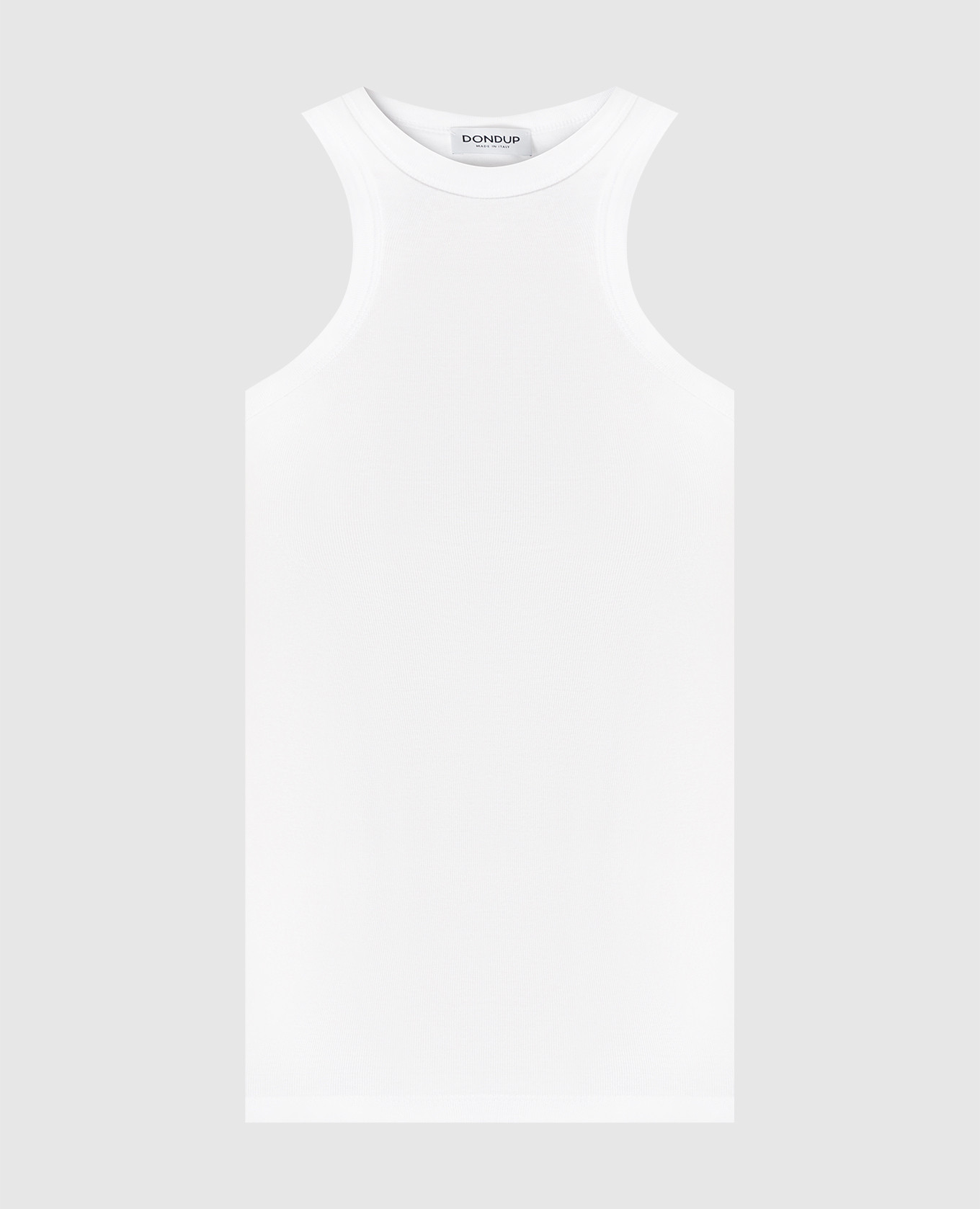 White top with logo patch