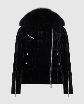MooRER Чорна куртка Kemi-fur-wlv з хутром лисиці KEMIFURWLV