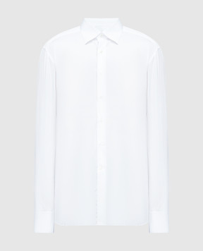 Stefano Ricci Белая рубашка с металлическим логотипом в виде головы орла MC007152L1600