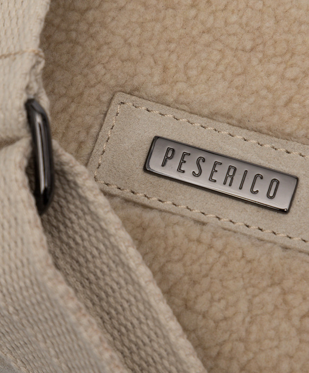 Peserico Светло-бежевая сумка через плечо из кожи и меха S38275C009669 изображение 5