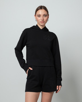 Palm Angels Чорне худі з вишивкою логотипа PWBB069R24FLE002