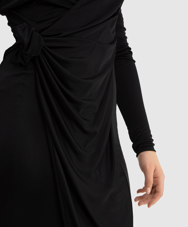 Vetements Чорне плаття міді з вирізом WE52DR940B зображення 5