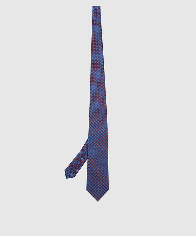 Stefano Ricci Синій шовковий краватку у візерунок CCXDD44206 зображення 3