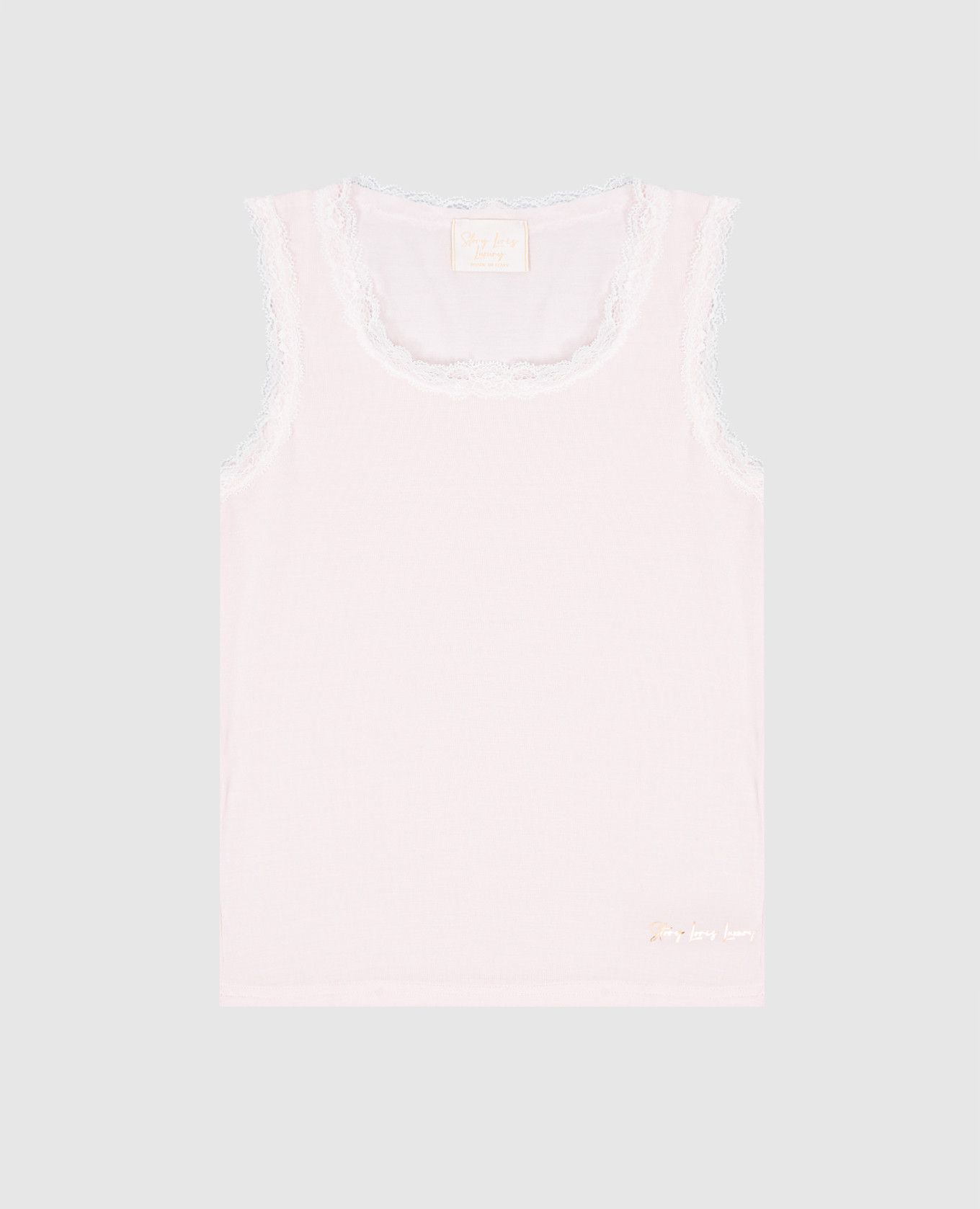 Children's pink T-shirt with lace