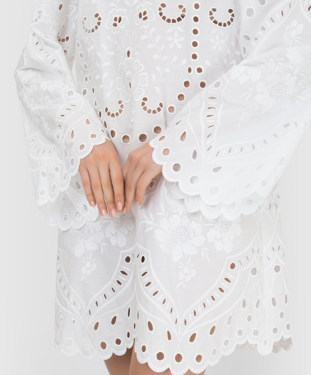 Dolce&Gabbana Сукня міні з вишивкою рішельє F6ZE7ZFGMHG зображення 5