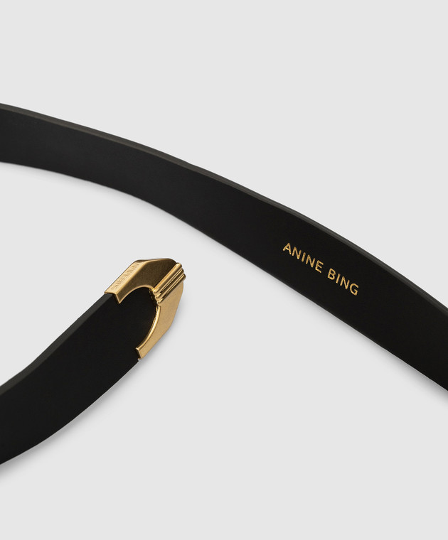 Anine Bing Black leather belt WAYLON A122100000 buy with